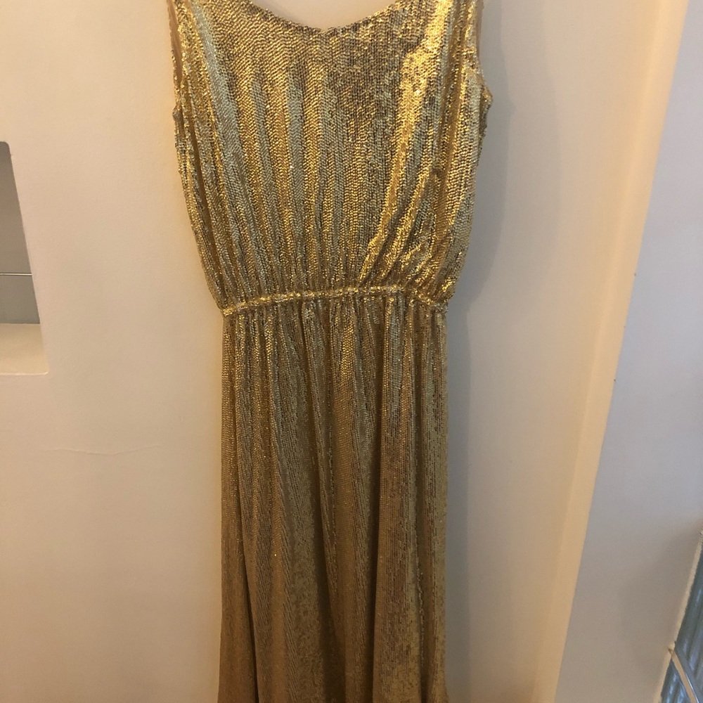 Mes Demoiselle Gold Lurex Dress Size 4